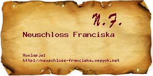 Neuschloss Franciska névjegykártya